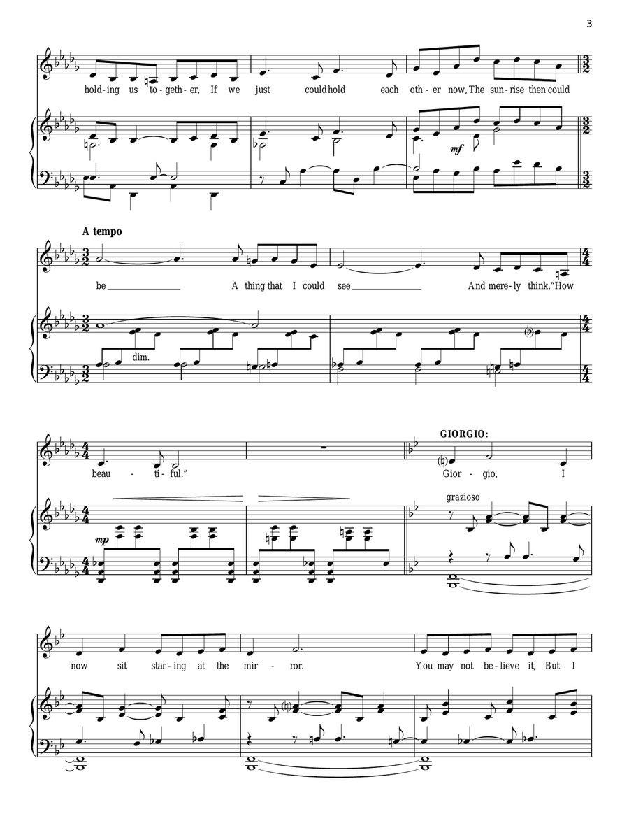 Sunrise Letter Piano, Vocal scores gallery preview page 3
