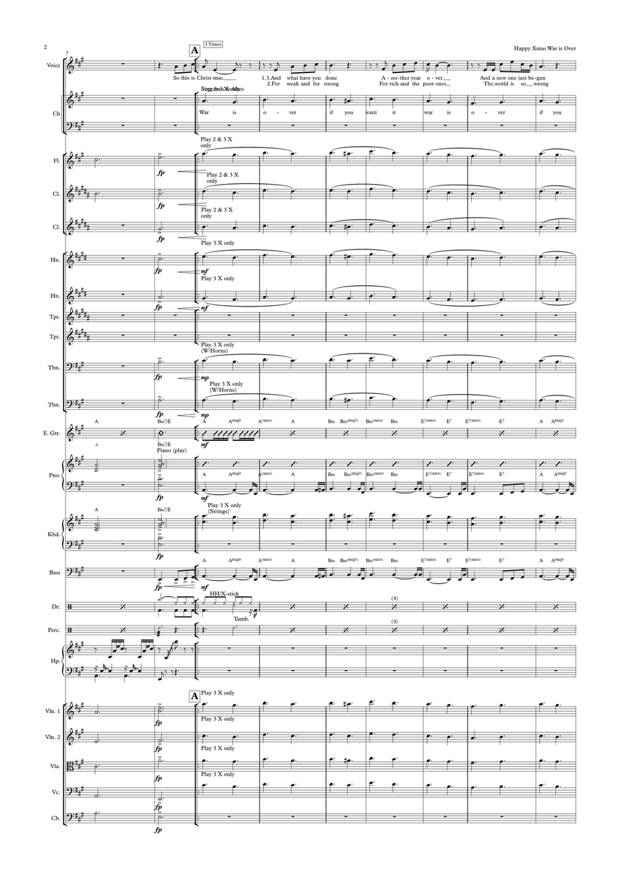 Happy Xmas (war Is Over) Full Orchestra scores gallery preview page 2