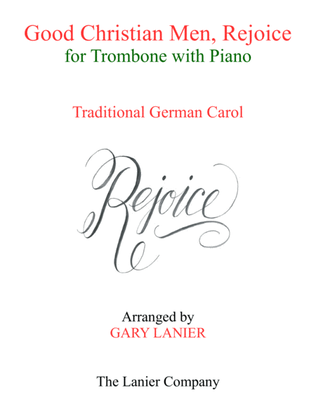 GOOD CHRISTIAN MEN, REJOICE (Trombone with Piano & Score/Part)