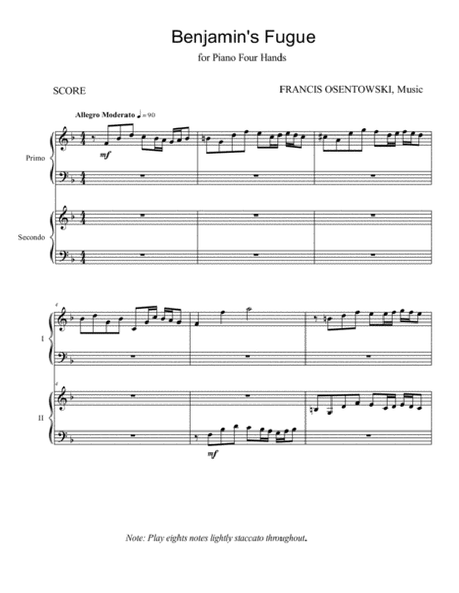 BENJAMIN'S FUGUE piano four-hands image number null