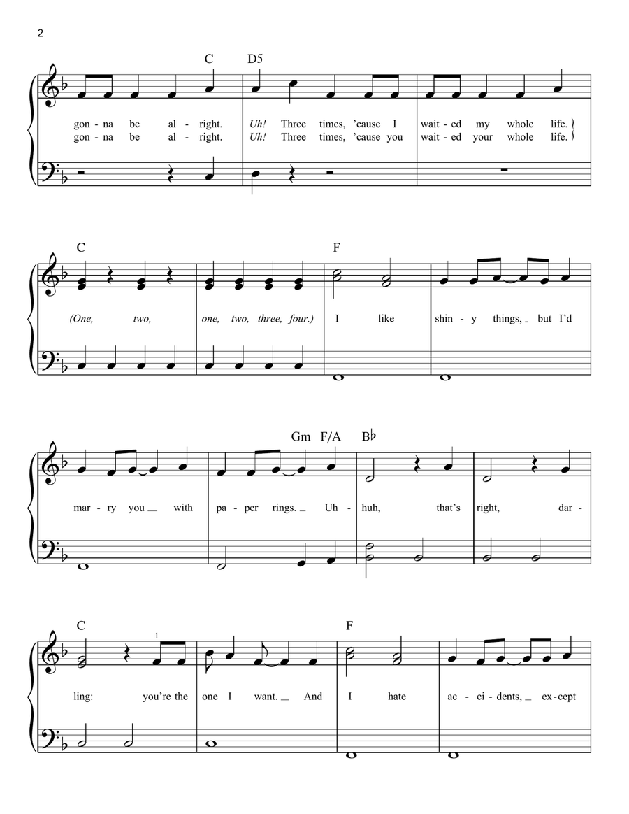 Paper Rings Easy Piano scores gallery preview page 2