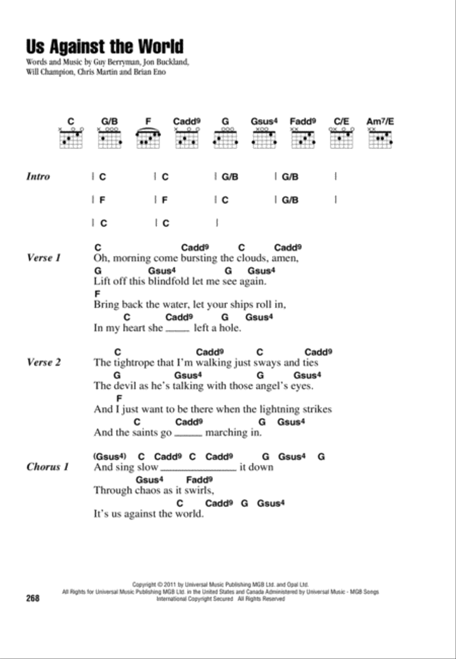 Us Against The World Us Against The World Acoustic Guitar scores gallery preview page 1