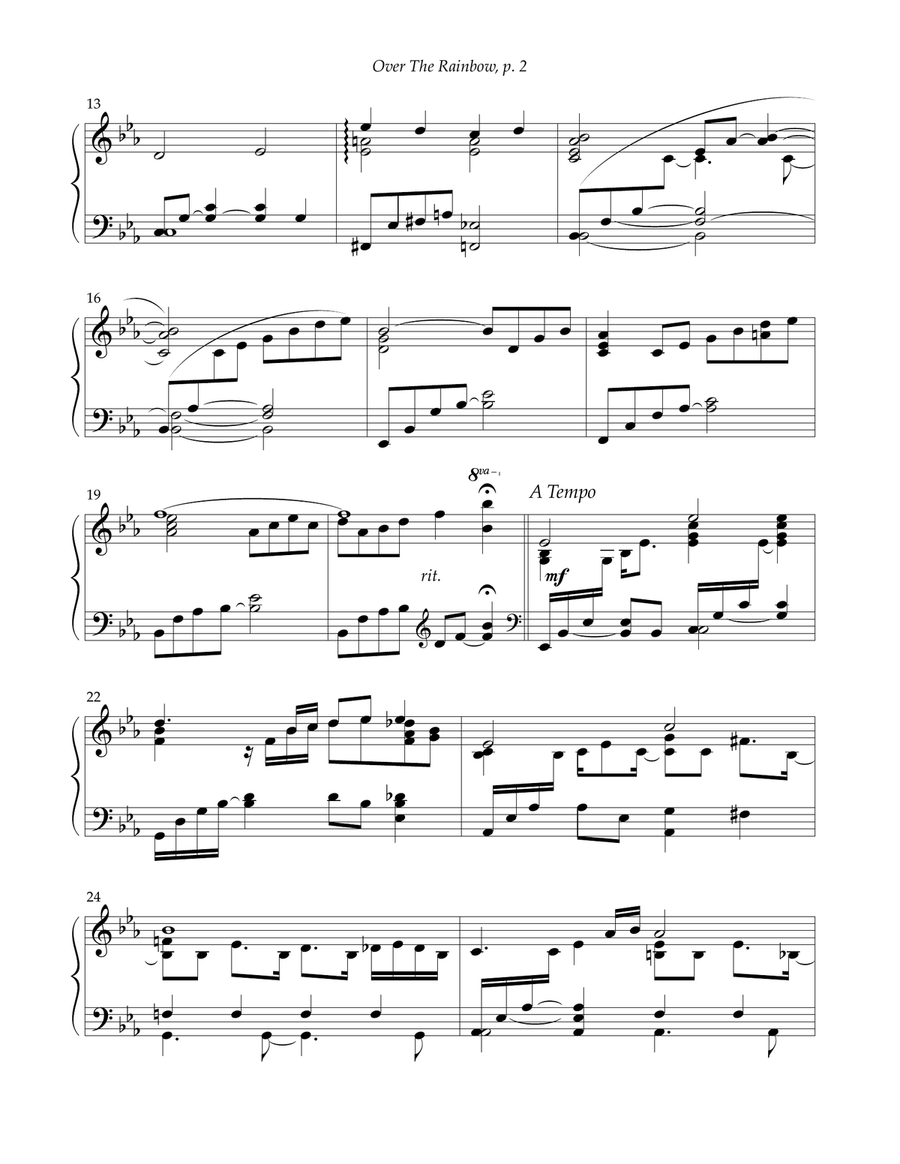 Over The Rainbow (from The Wizard Of Oz) Piano Solo scores gallery preview page 2