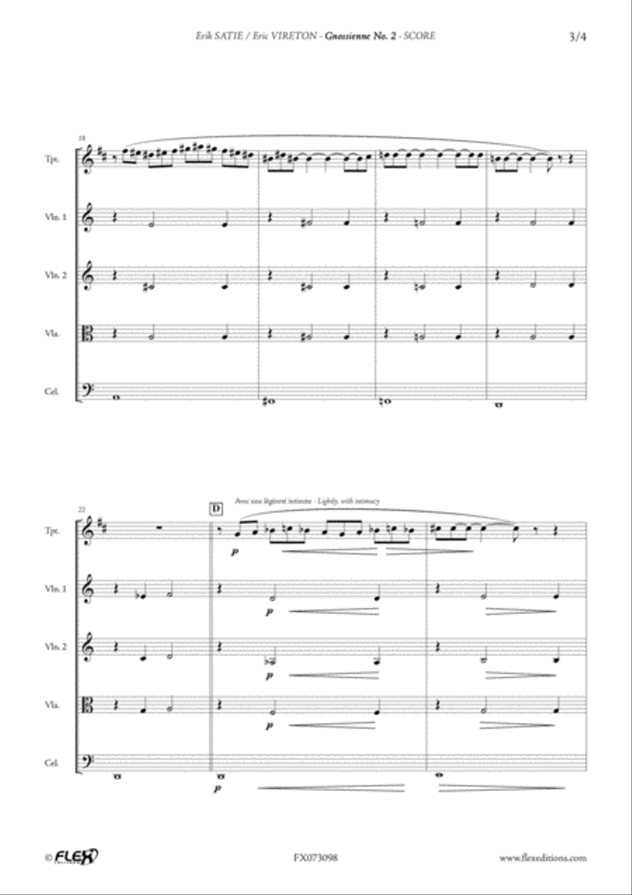 Gnossienne No. 2 Trumpet scores gallery preview page 4