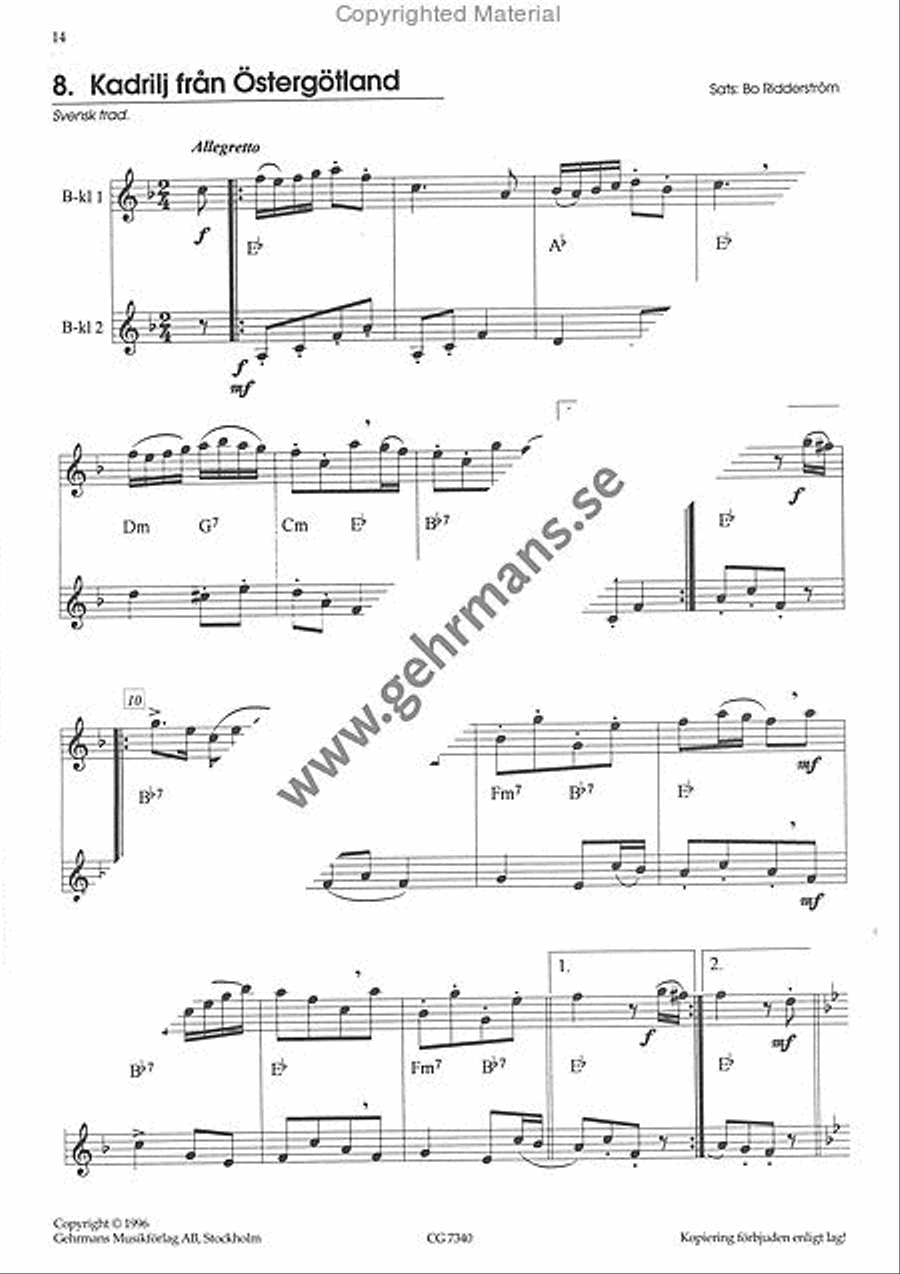 Svenska latar for klarinetter Clarinet Duet scores gallery preview page 9