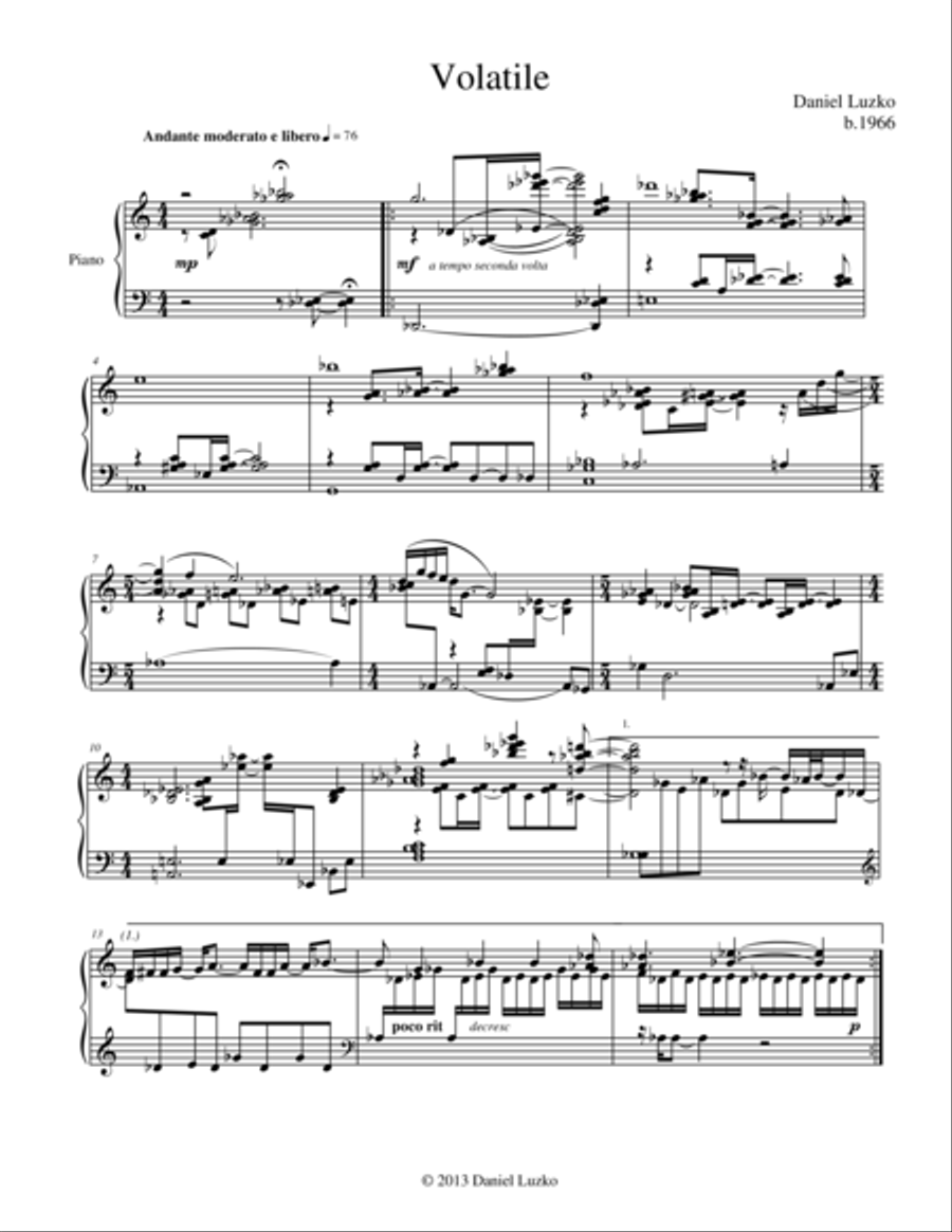 Volatile Piano Solo scores gallery preview page 3