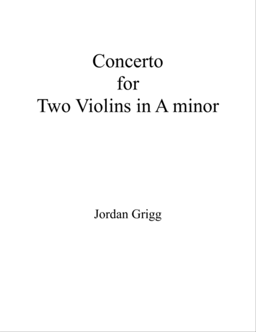 Concerto in A minor for Two Violins String Duet scores gallery preview page 1