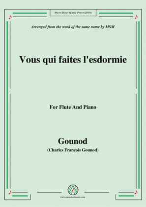 Gounod-Vous qui faites l'esdormie,for Flute and Piano