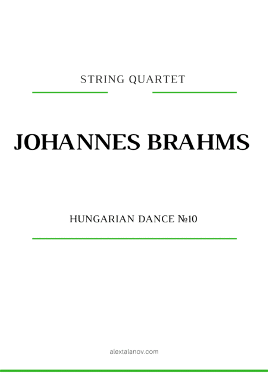Hungarian Dance №10 Hungarian Dance №10 String Quartet scores gallery preview page 1