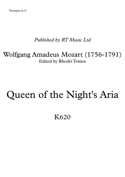Mozart K620 - Queen of Night's aria - solo trumpet parts