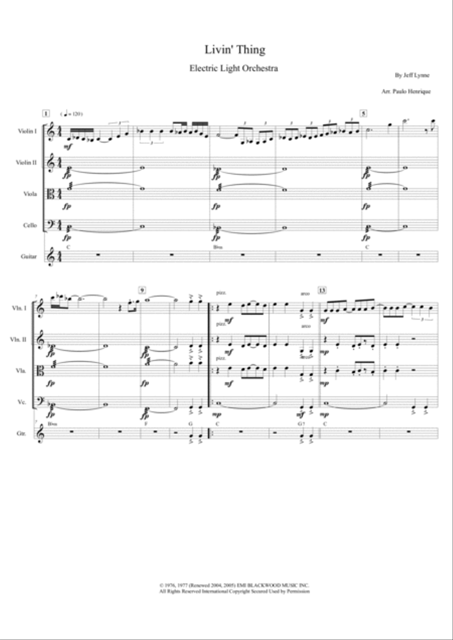 Livin' Thing String Quartet scores gallery preview page 2