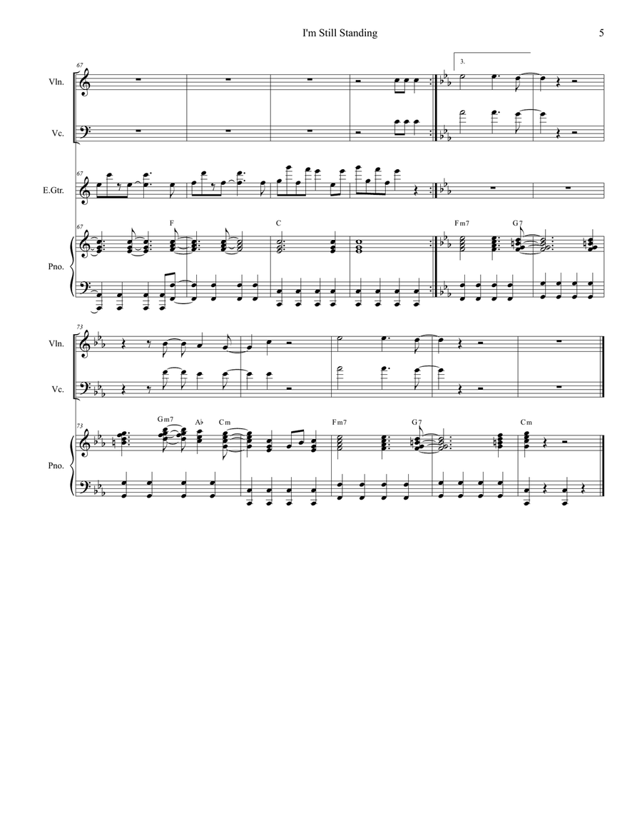 I'm Still Standing Piano Trio scores gallery preview page 5