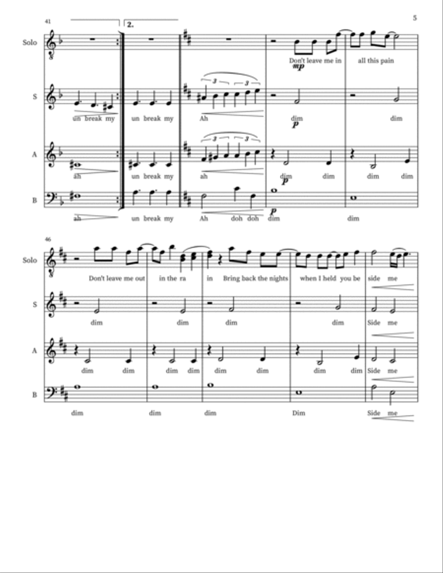 Un Break My Heart 4-Part scores gallery preview page 5
