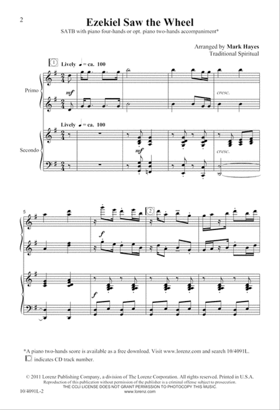 Ezekiel Saw the Wheel 4-Part scores gallery preview page 3