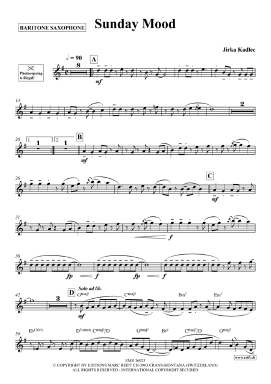 Sunday Mood Baritone Saxophone scores gallery preview page 2