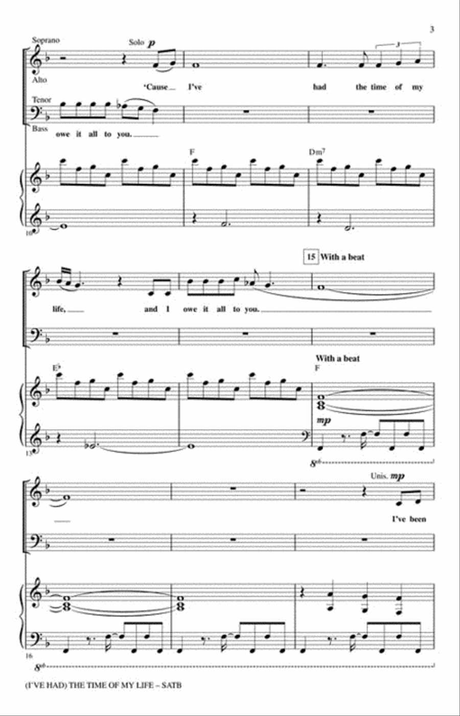 (I've Had) The Time of My Life (from Dirty Dancing) Choir scores gallery preview page 3