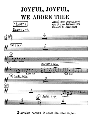 Book cover for Joyful, Joyful, We Adore Thee: 2nd B-flat Trumpet