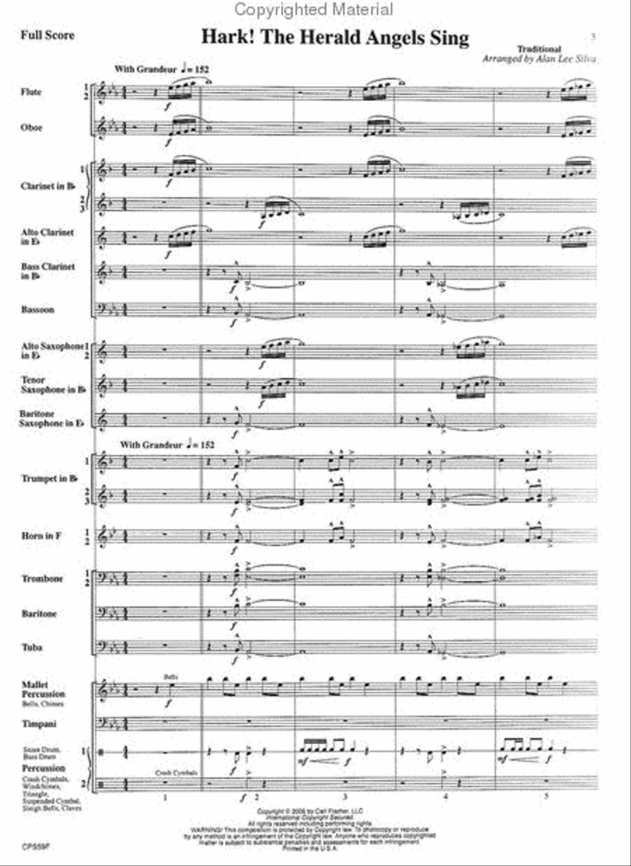 Hark! the Herald Angels Sing Concert Band scores gallery preview page 2