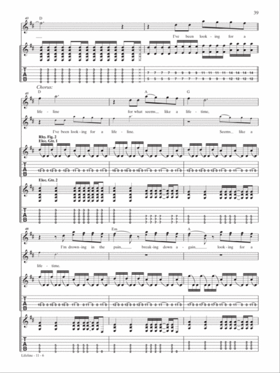 Lifeline Guitar Tablature scores gallery preview page 6