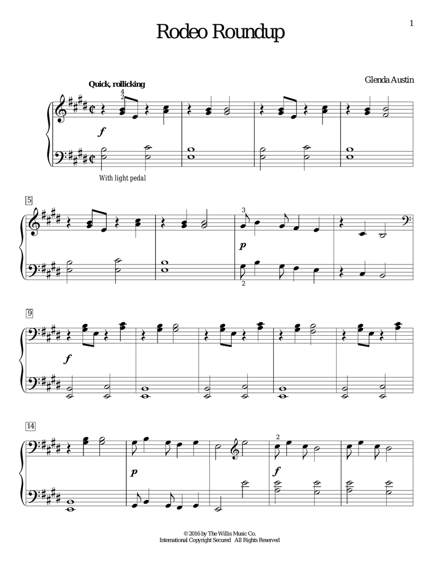 Rodeo Roundup Rodeo Roundup Piano Method scores gallery preview page 1