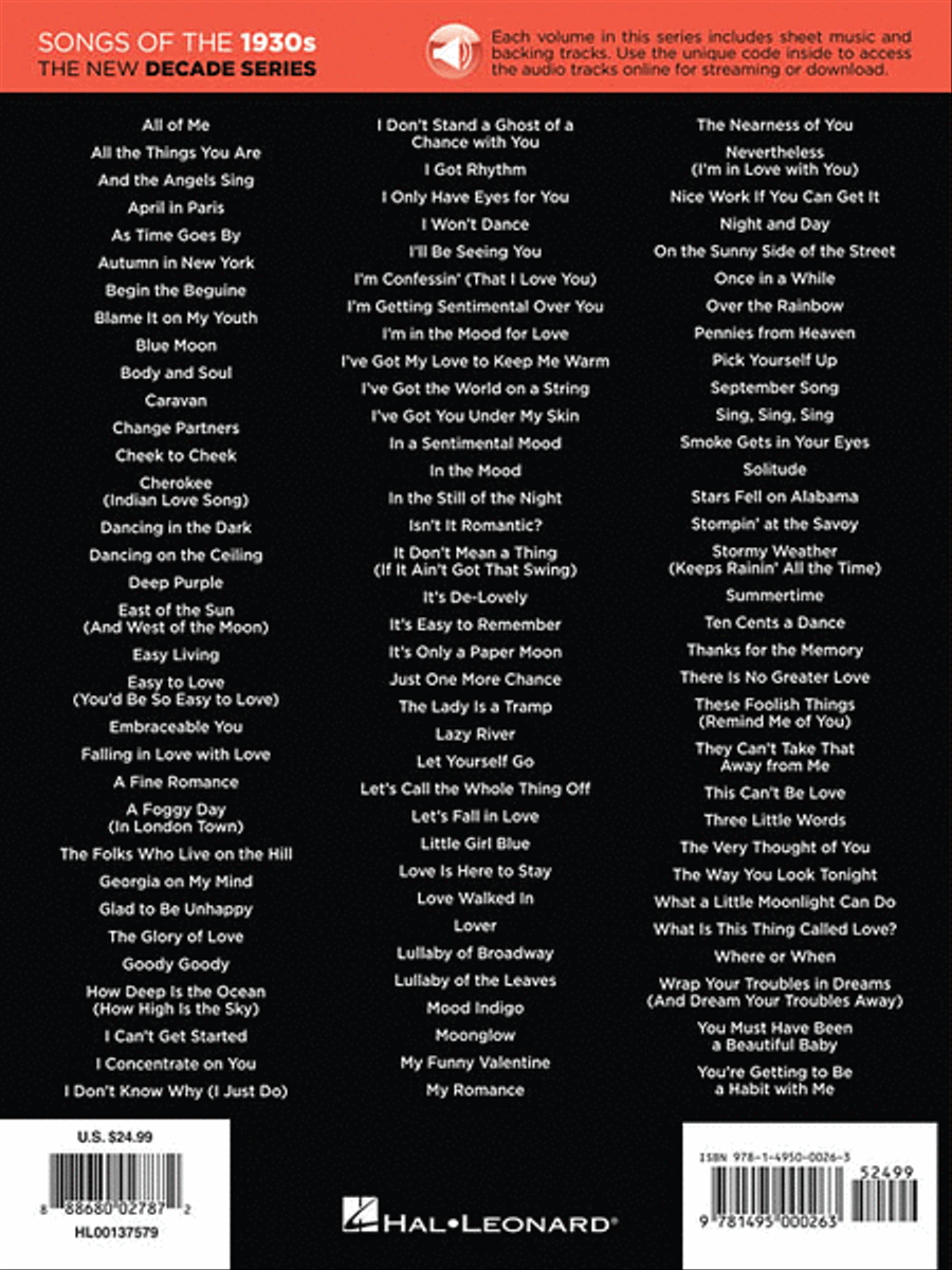 Songs of the 1930s Songs of the 1930s Piano, Vocal, Guitar scores gallery preview page 2