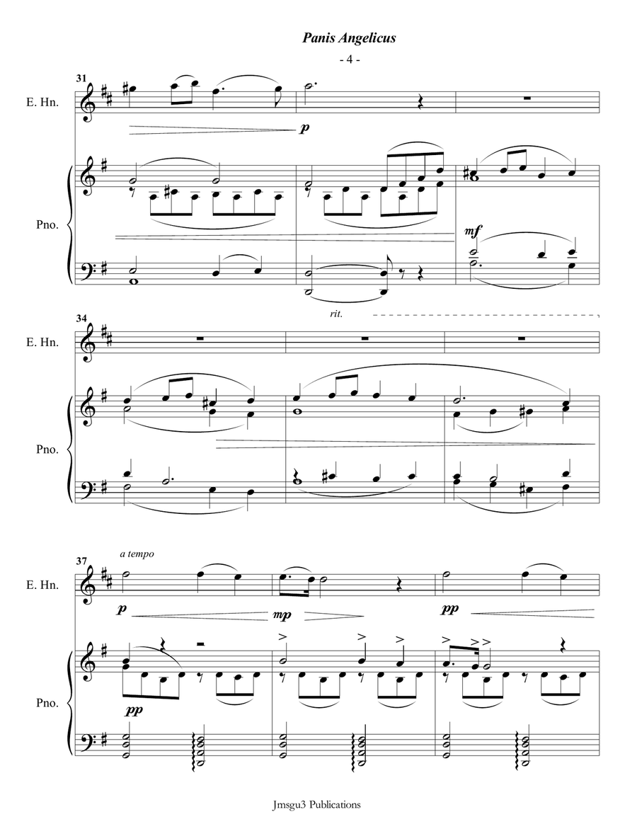 Franck: Panis Angelicus for English Horn & Piano Chamber Music scores gallery preview page 4