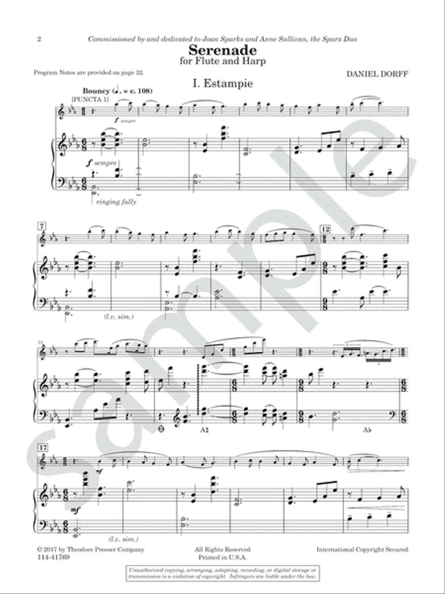Serenade for Flute and Harp Chamber Music scores gallery preview page 3