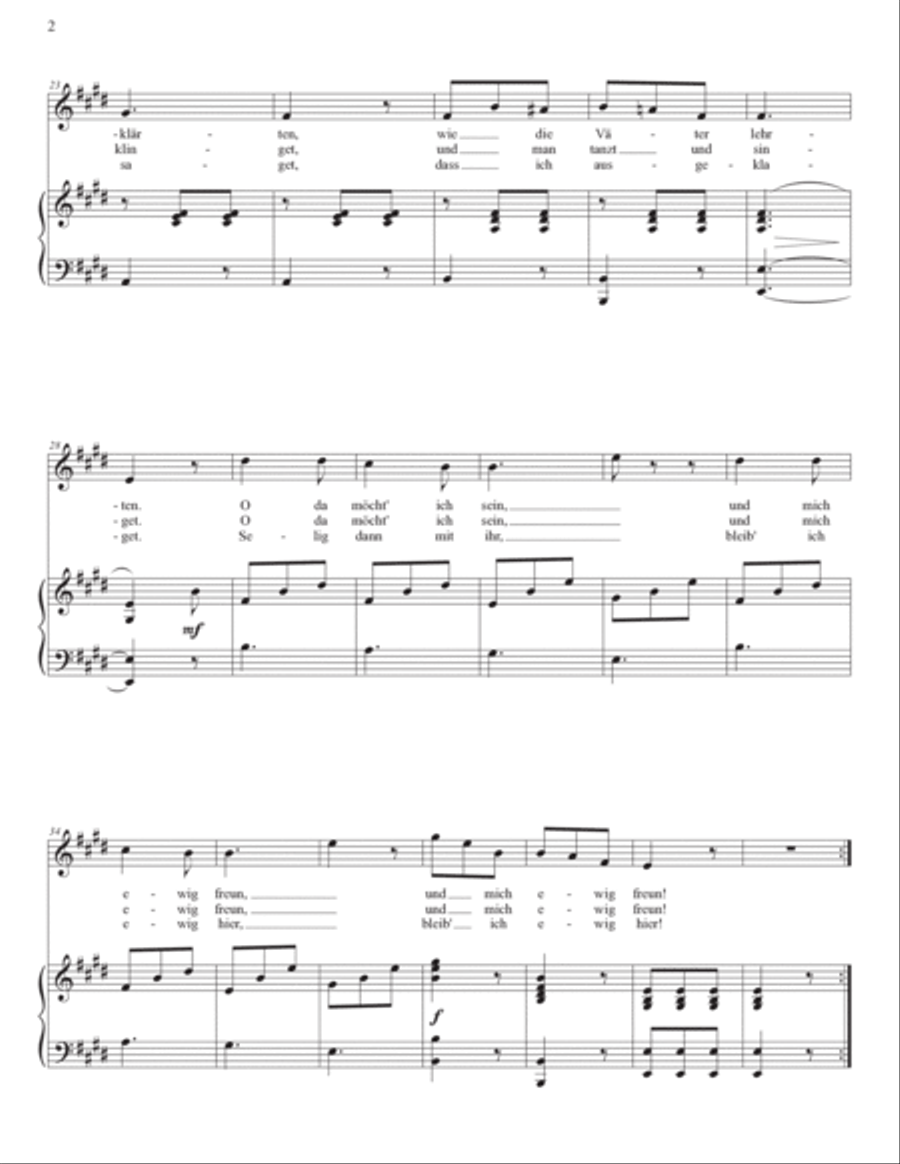 SCHUBERT: Seligkeit, D. 433 (transposed to E major and E-flat major) Voice scores gallery preview page 3