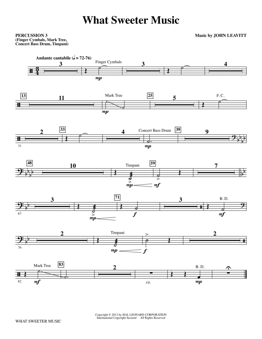 What Sweeter Music - Percussion 3