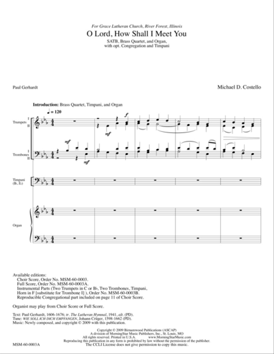 O Lord, How Shall I Meet You Choir scores gallery preview page 1