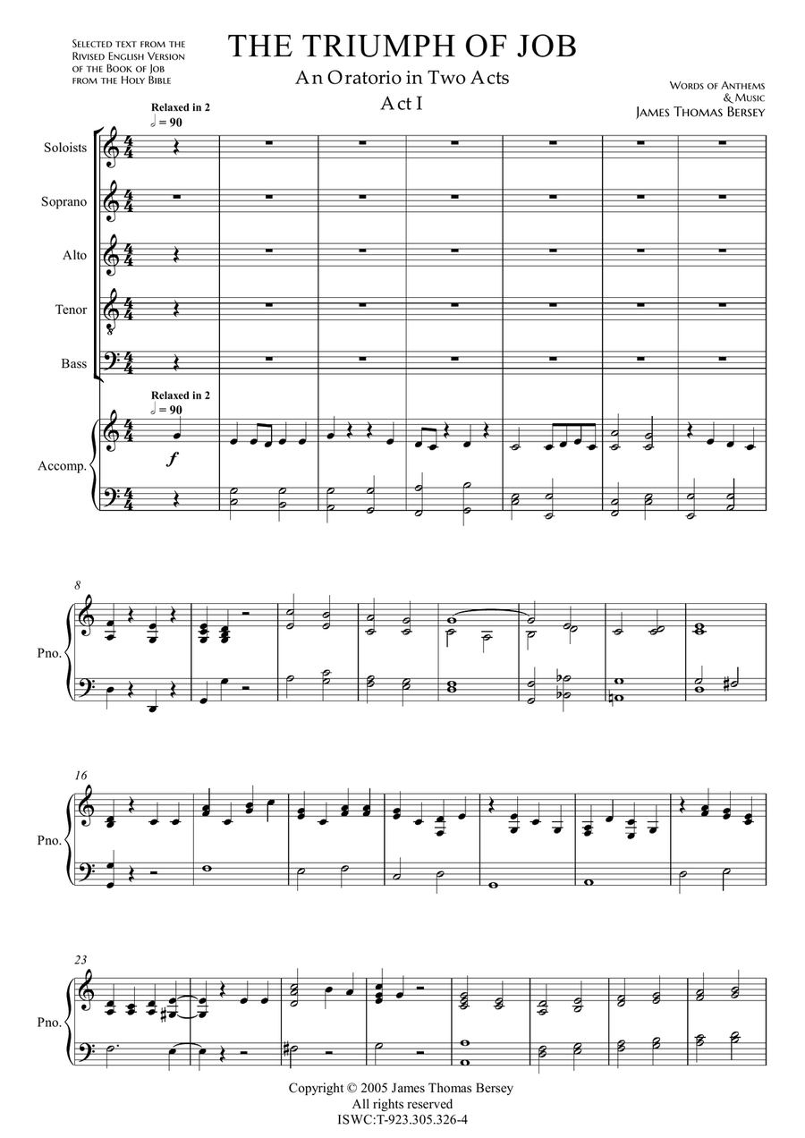 The Triumph of Job (Oratorio) Piano, Vocal scores gallery preview page 5