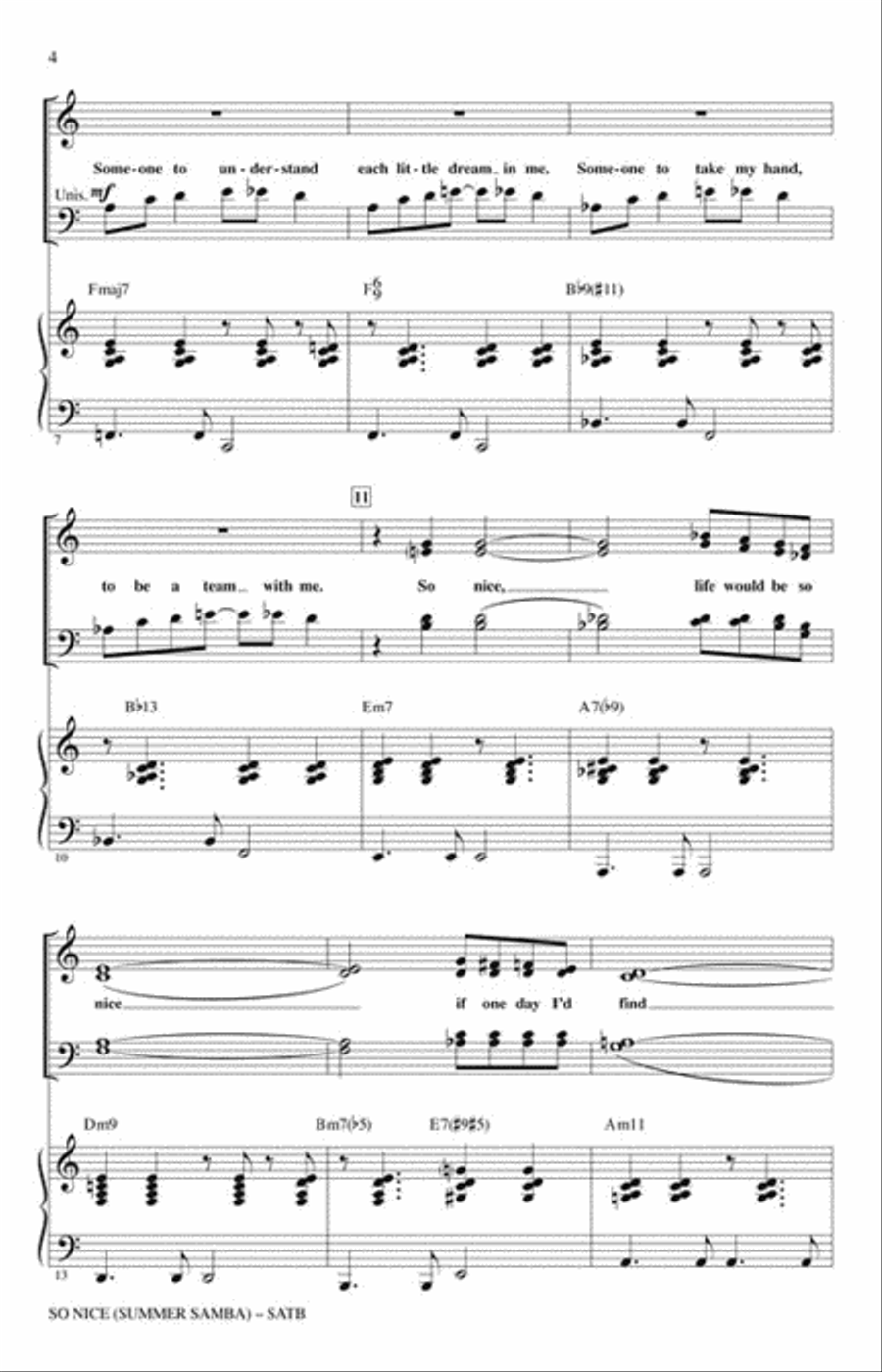 So Nice (Summer Samba) Vocal Jazz Ensemble scores gallery preview page 3