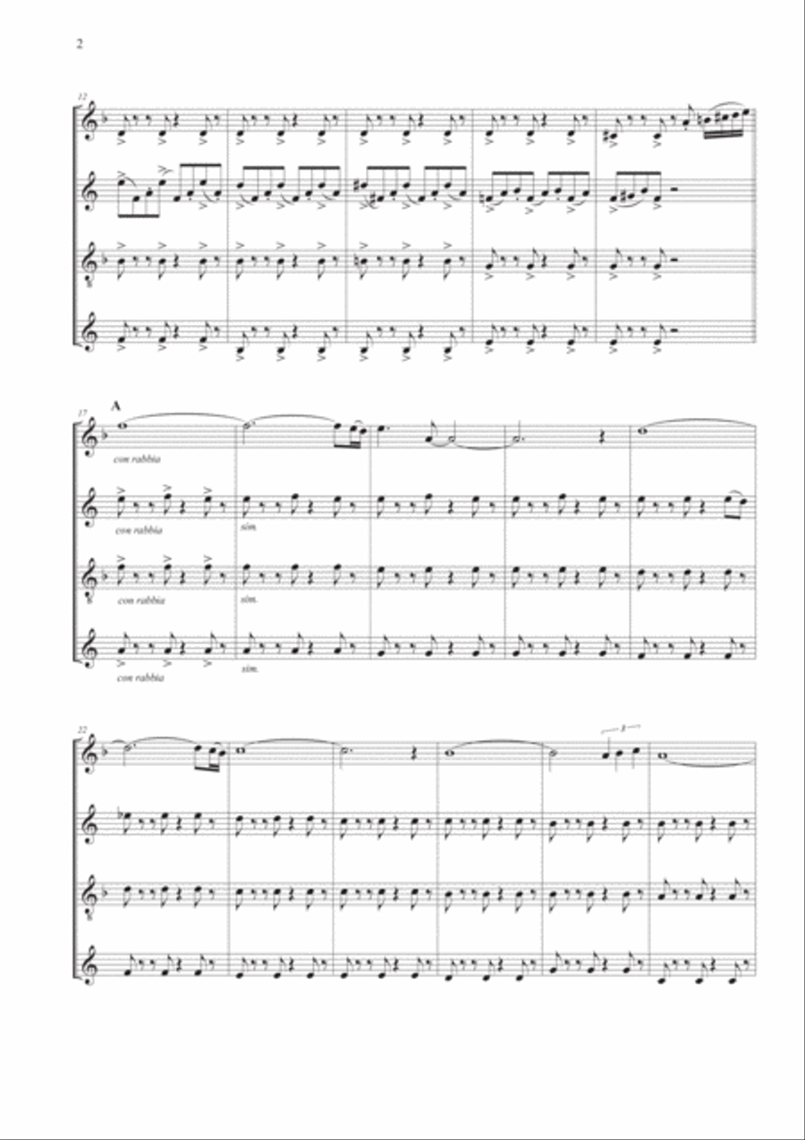 Tango Pour Claude Woodwind Quartet scores gallery preview page 2