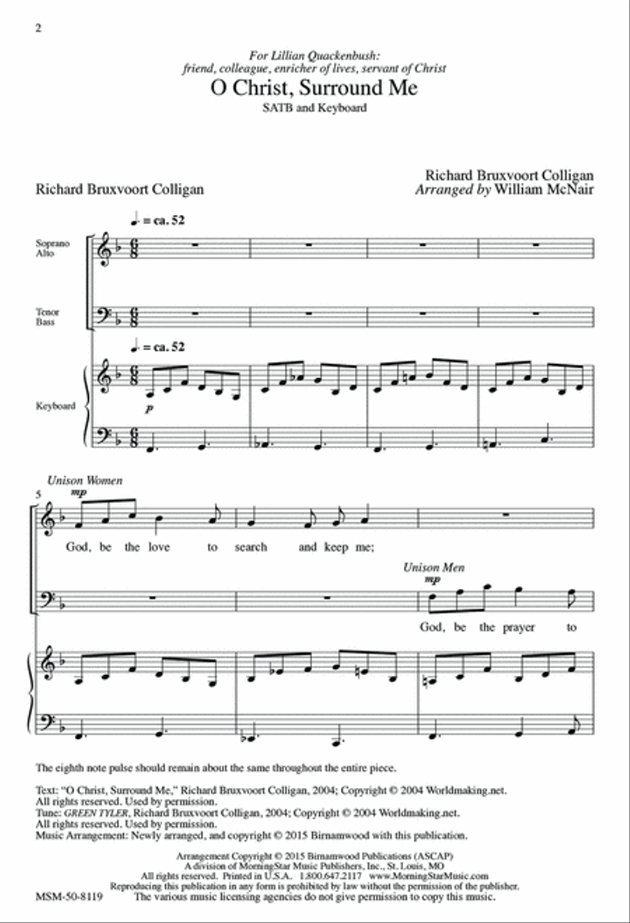 O Christ, Surround Me 4-Part scores gallery preview page 2
