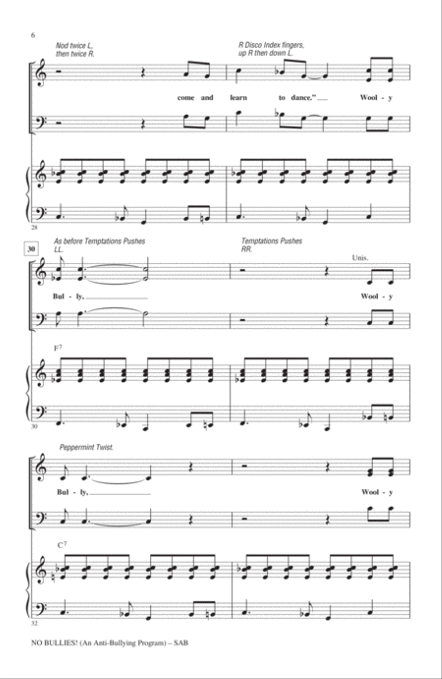 No Bullies! Get Real! 3-Part scores gallery preview page 4
