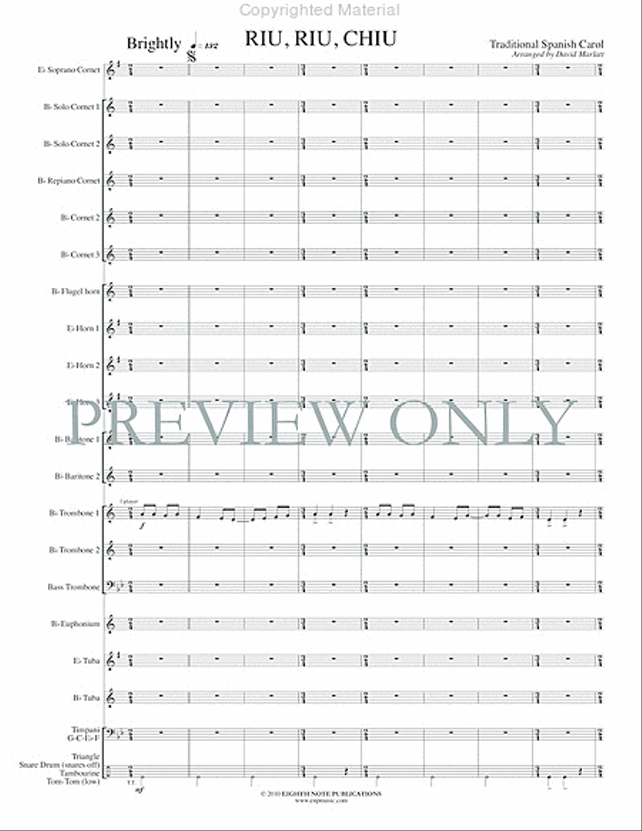 Riu, Riu, Chiu Concert Band scores gallery preview page 3