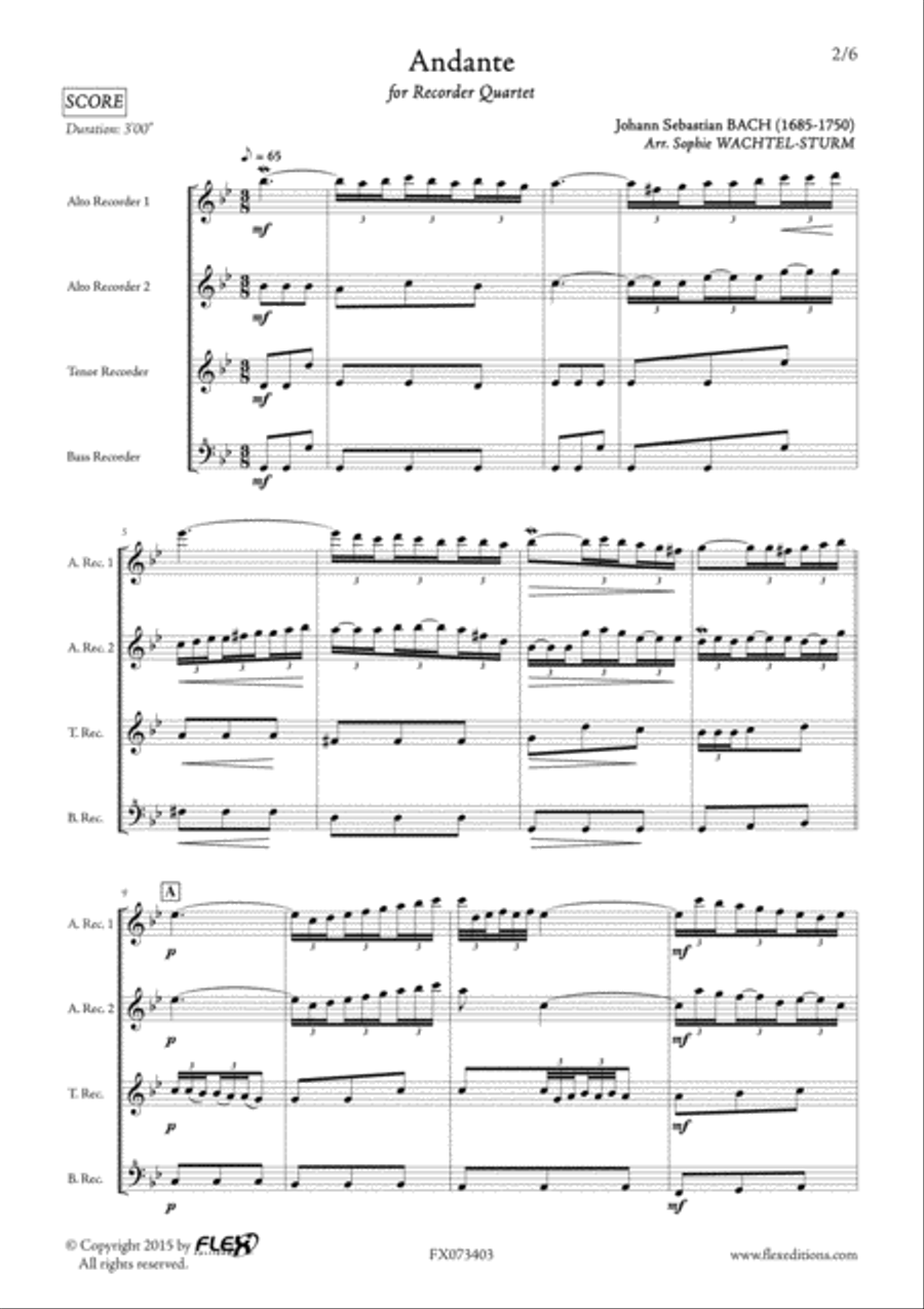 Andante Andante Alto Recorder scores gallery preview page 2