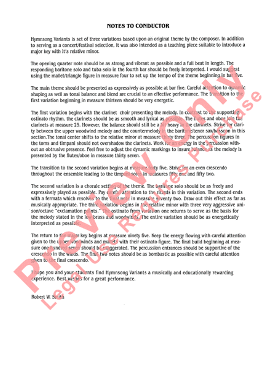 Hymnsong Variants Concert Band scores gallery preview page 3