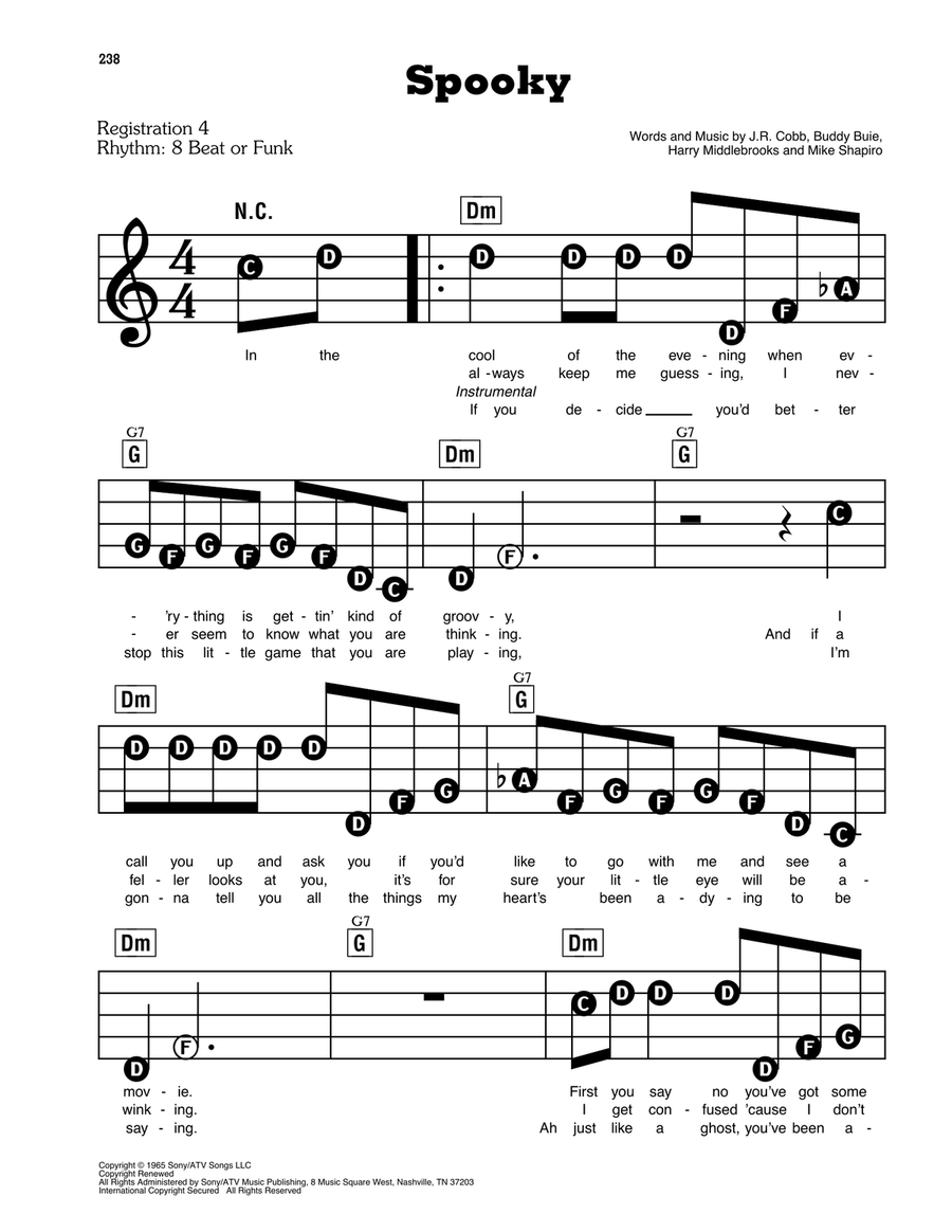 Spooky Electronic Keyboard scores gallery preview page 1