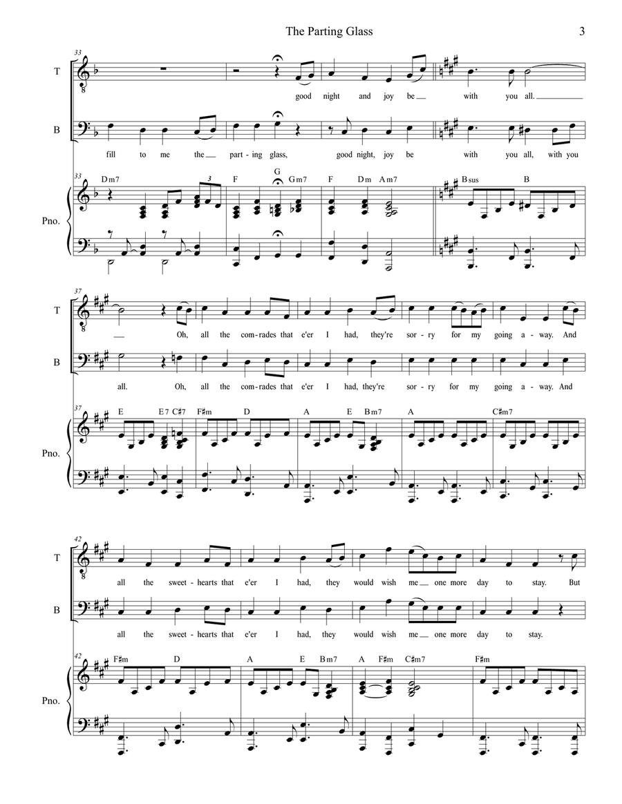 The Parting Glass (for 2-part choir - (TB) TB scores gallery preview page 3