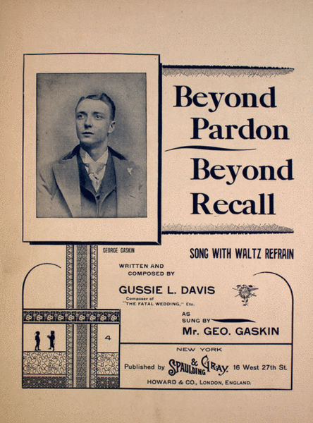 Beyond Pardon Beyond Recall. Song With Waltz Refrain