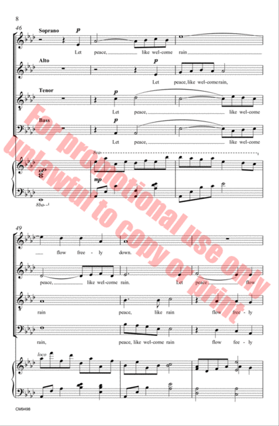 Peace, Like Welcome Rain Peace, Like Welcome Rain 4-Part scores gallery preview page 9