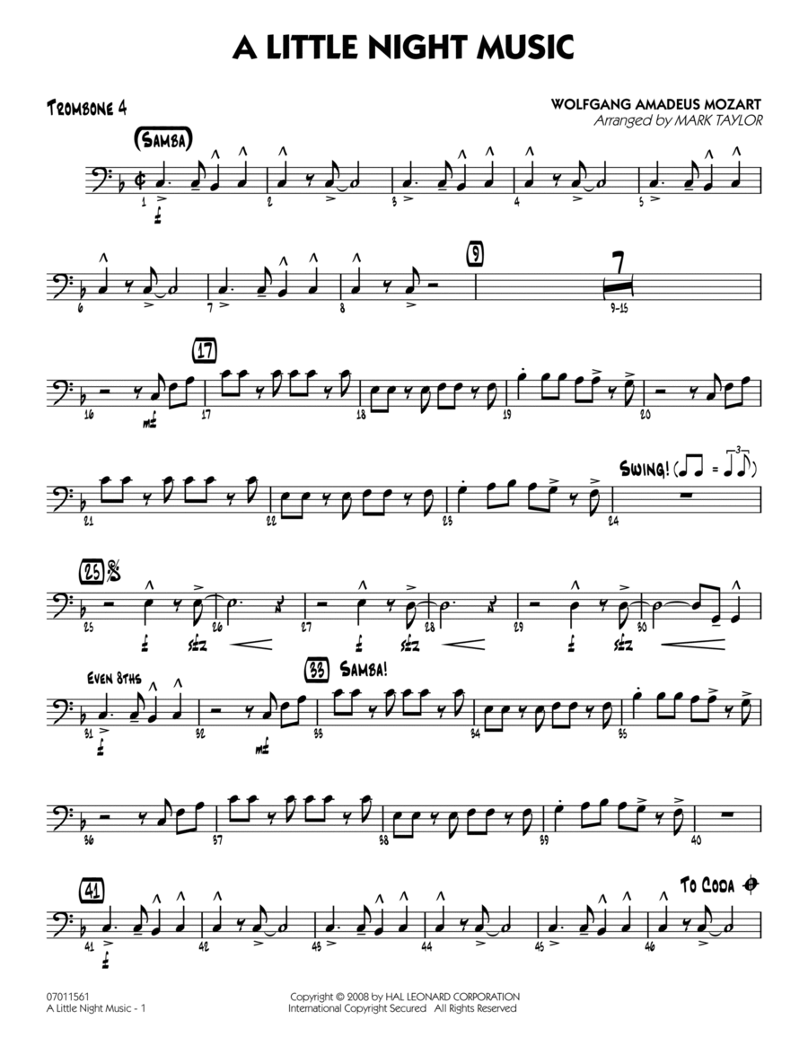 A Little Night Music - Trombone 4