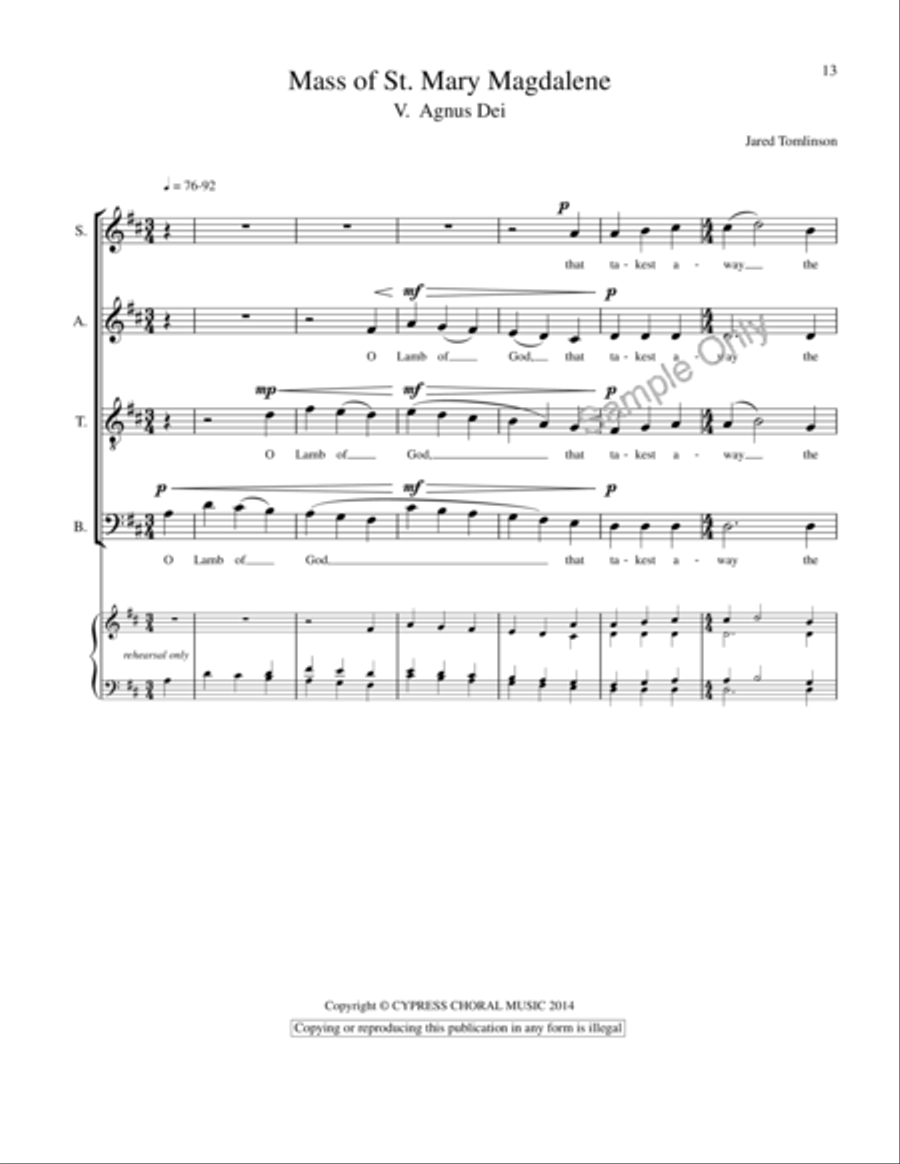 Mass Of St Mary's 4-Part scores gallery preview page 5