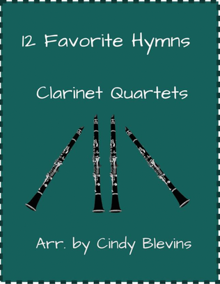 Book cover for 12 Favorite Hymns, Clarinet Quartet