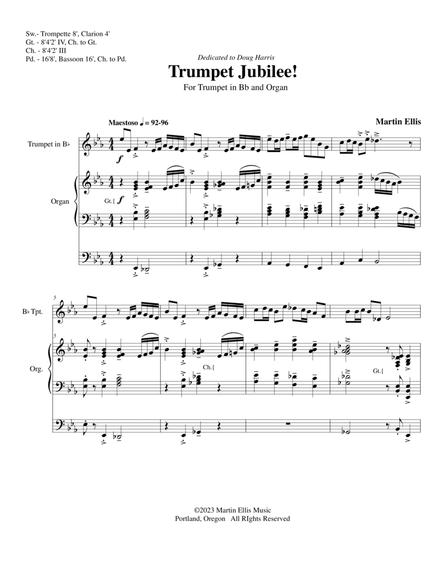 Trumpet Jubilee! (optional trumpet or organ duet part)