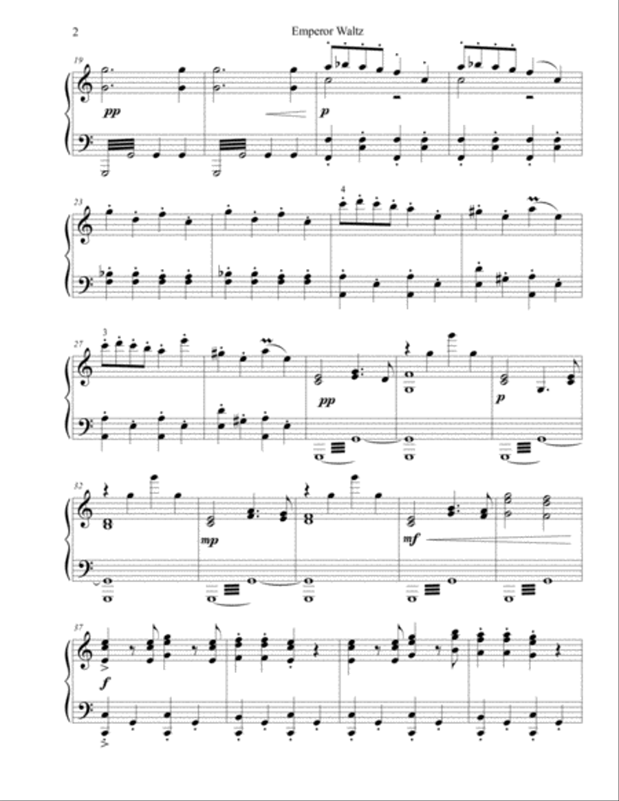 Emperor Waltz (Op. 437) Emperor Waltz (Op. 437) Piano Solo scores gallery preview page 2