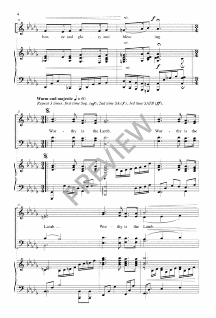 Worthy is the Lamb 4-Part scores gallery preview page 4
