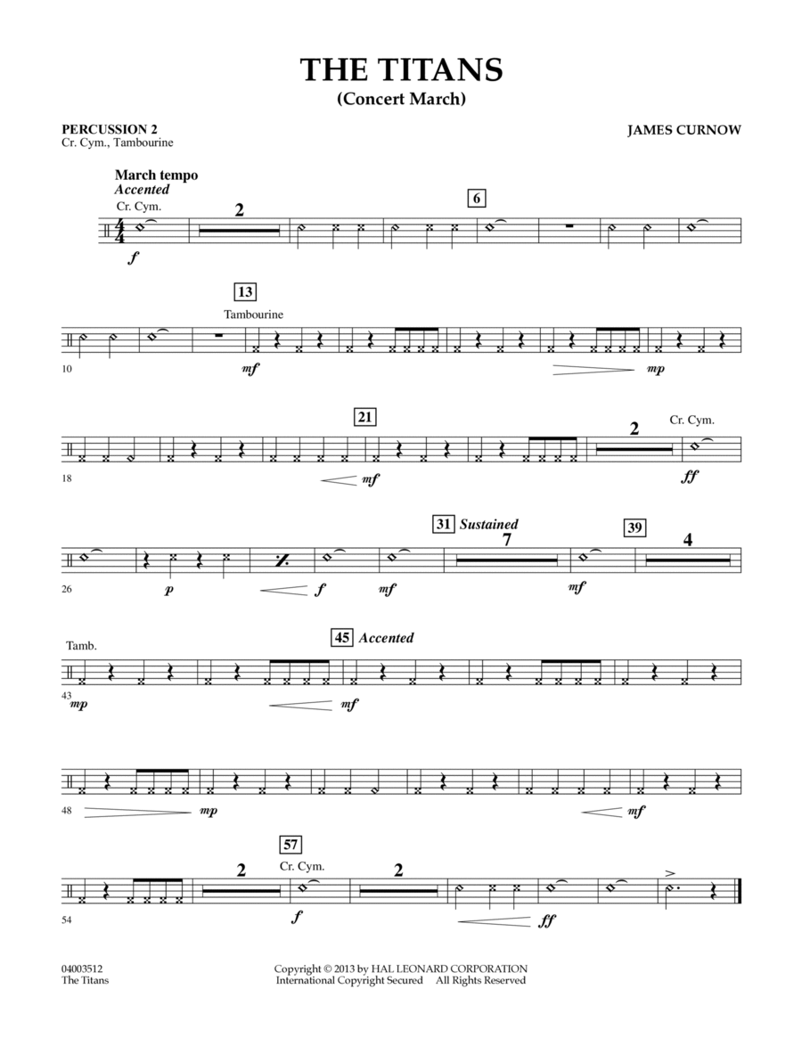 The Titans (Concert March) - Percussion 2 Concert Band scores gallery preview page 1