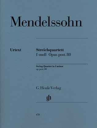 Book cover for String Quartet F Minor Op. Posth. 80
